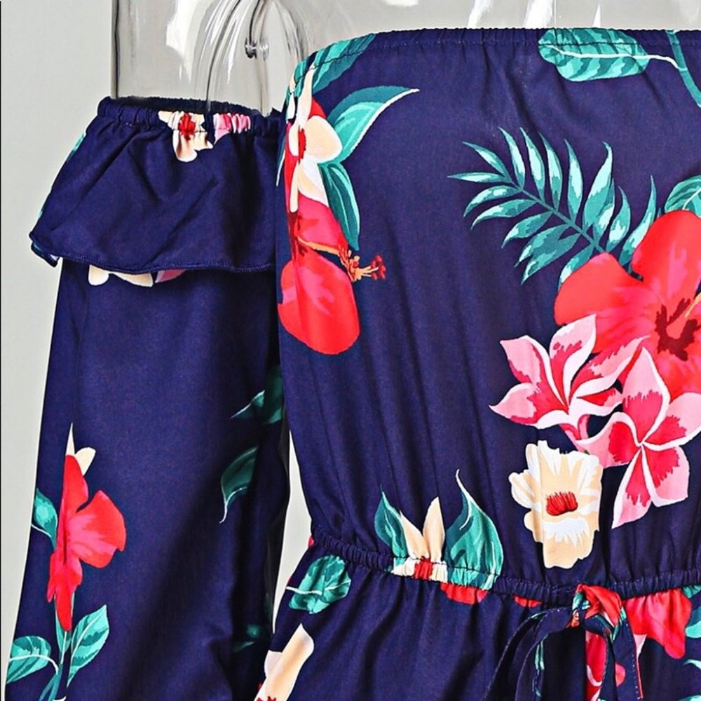 Lillian Blue Ruffle Romper - Picture 6 of 7
